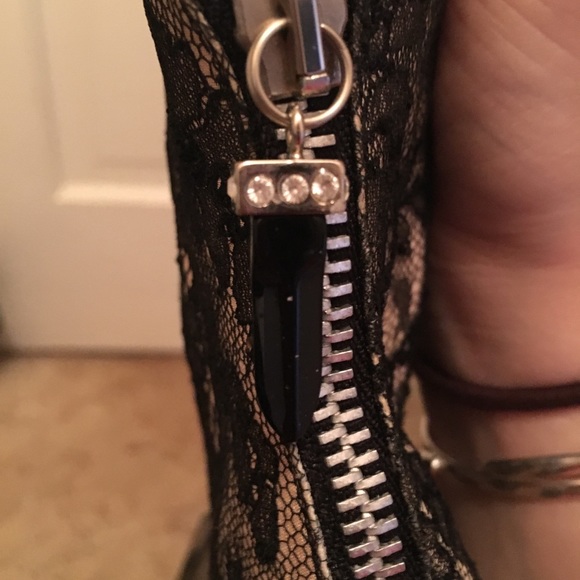 Vintage Versace Leather and Lace Heeled Booties